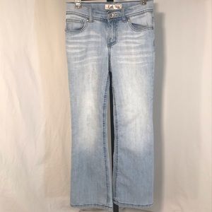 🟣l.e.i Chelsea Lowrise Boot Cut Stonewashed Jeans